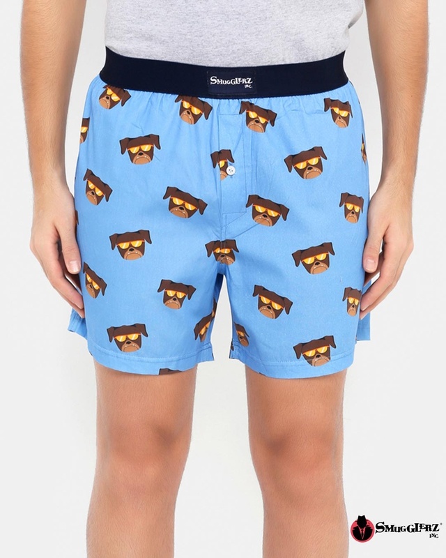 Shop Smugglerz PUG Men's Printed Boxer-Front