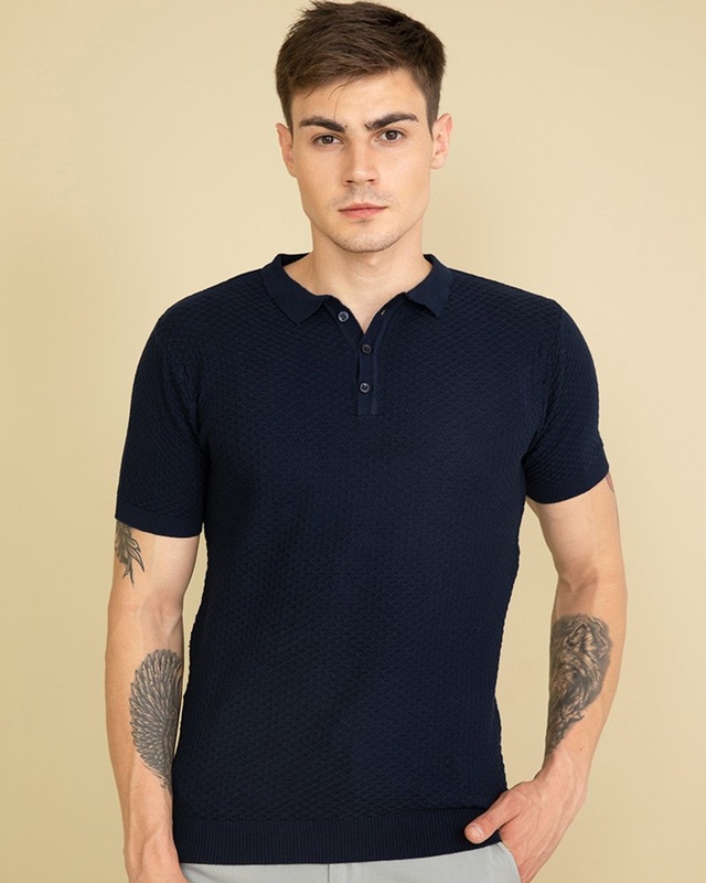 Shop Snitch Perky Navy T-Shirt-Front