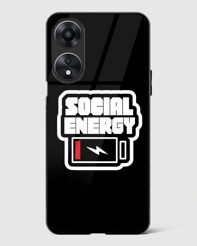 Shop Social Energy Low Premium Glass Case for Oppo A78 5G-Front