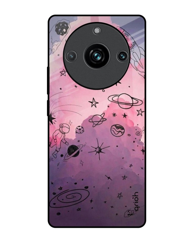 Shop Space Doodles Premium Glass Case for Realme 11 Pro+ 5G (Shock Proof, Scratch Resistant)-Front