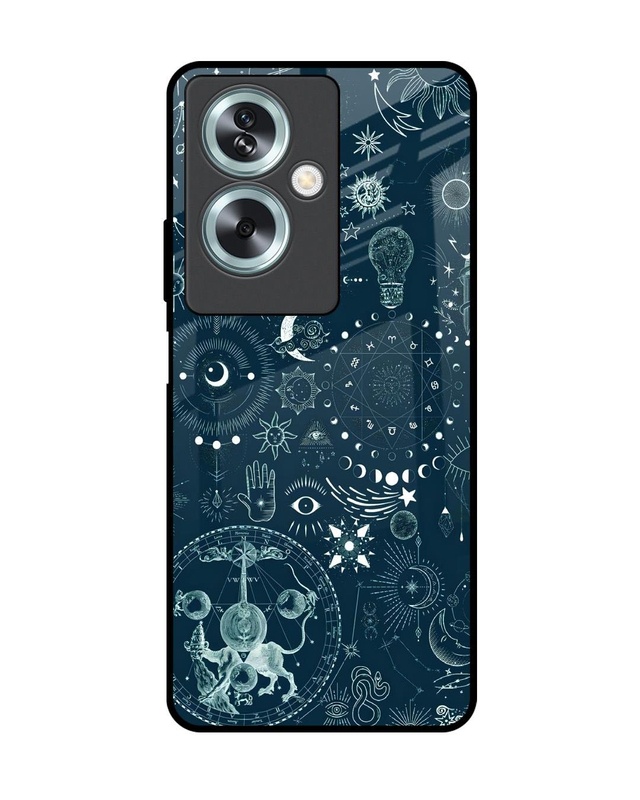 Space Symbols Premium Glass Cover for Oppo A79 5G