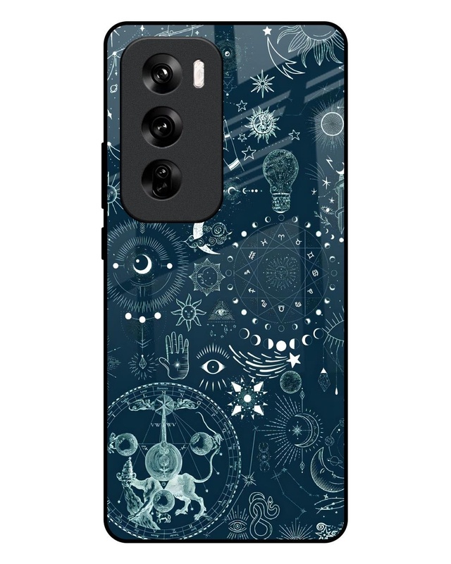 Space Symbols Premium Glass Cover for Oppo Reno12 5G