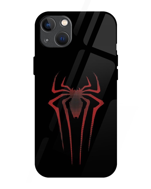 Spider Halftone Premium Glass Cover for Apple iPhone 13-Front Bewakoof Shop Spider Halftone Premium Glass Cover for Apple iPhone 13-Front