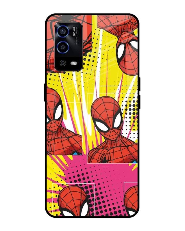 Spider Man Angles Premium Glass Cover for Oppo A55