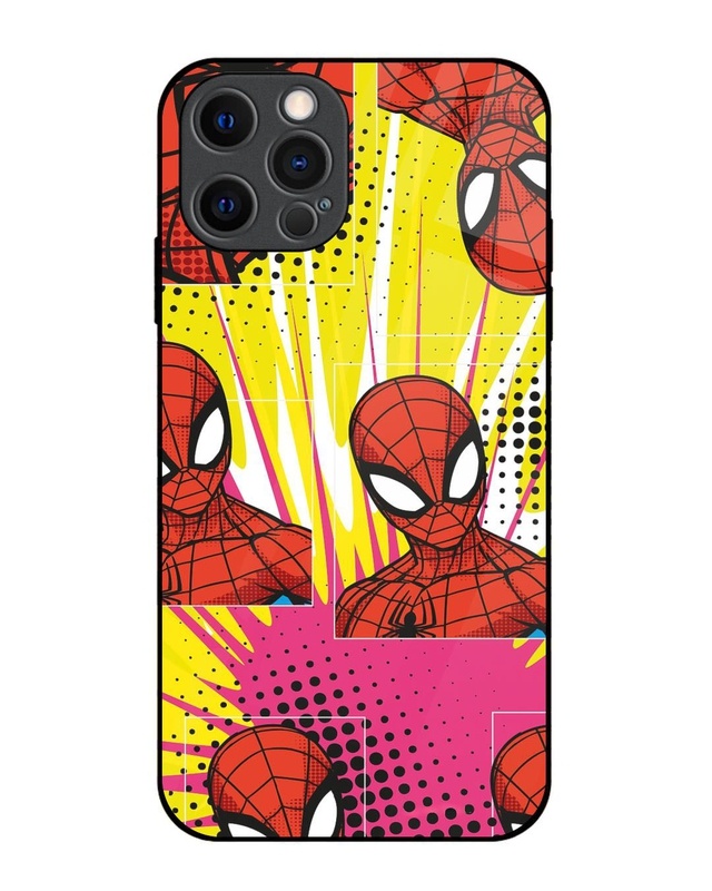 Shop Spidey Angles Premium Glass Cover for Apple Iphone 12 Pro-Front