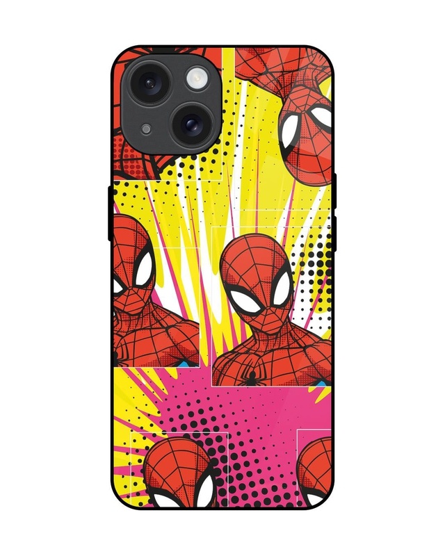 Shop Spidey Angles Premium Glass Cover for Apple iPhone 15-Front