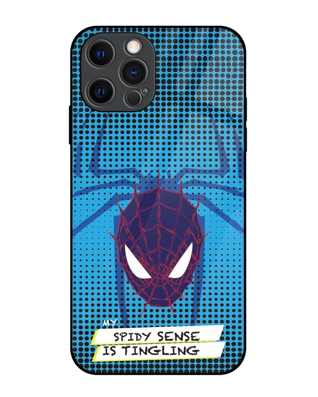 Shop Spidey Sense Premium Glass Cover for Apple Iphone 12 Pro-Front