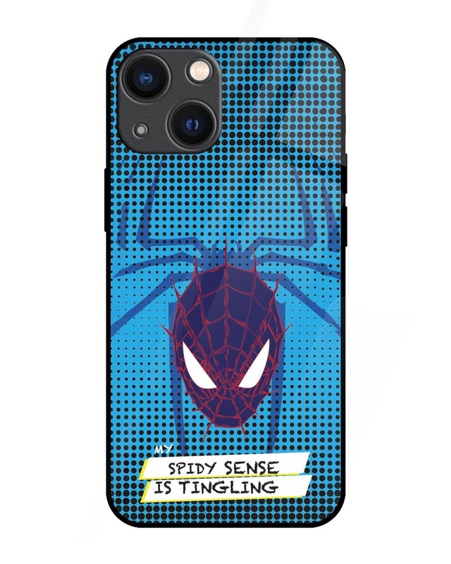 Shop Spidey Sense Premium Glass Cover for Apple iPhone 14 Plus-Front