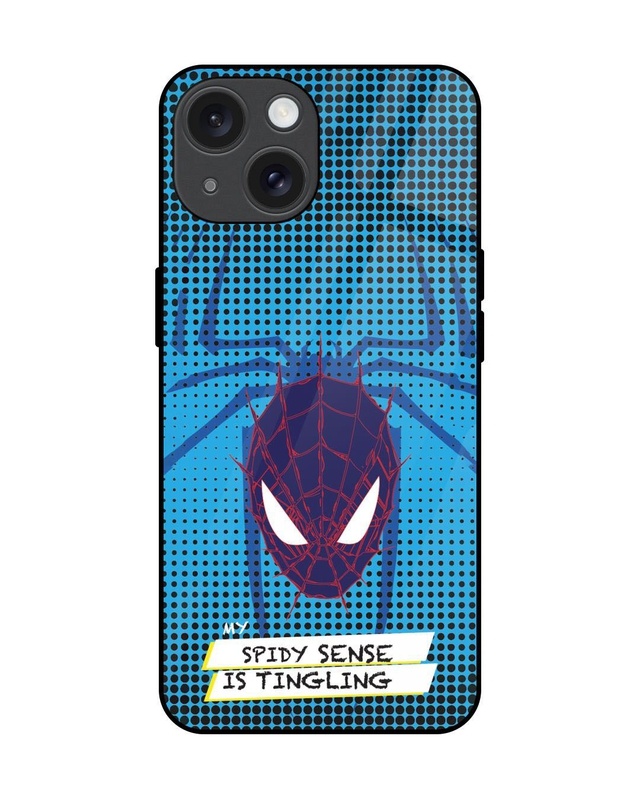 Shop Spidey Sense Premium Glass Cover for Apple iPhone 15-Front