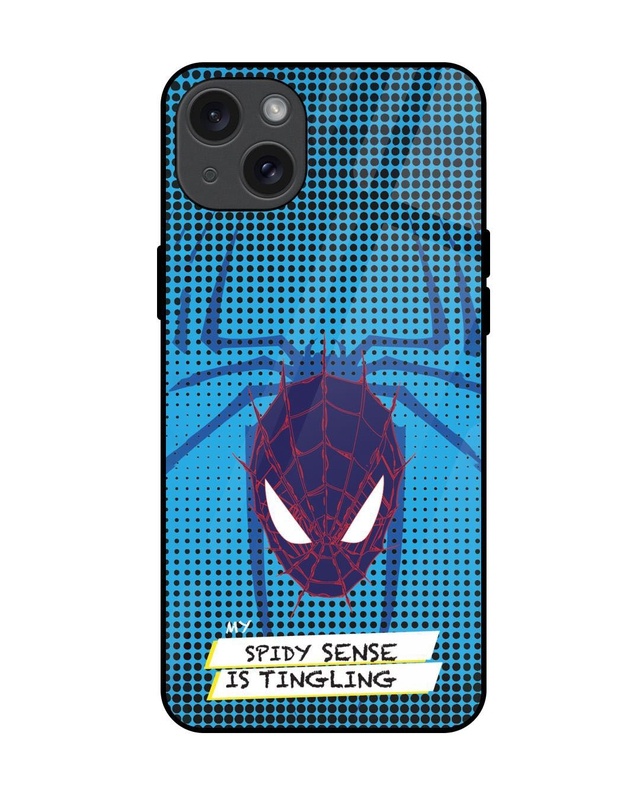 Shop Spidey Sense Premium Glass Cover for Apple iPhone 15 Plus-Front