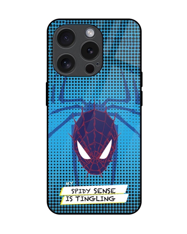 Shop Spidey Sense Premium Glass Cover for Apple iPhone 15 Pro-Front