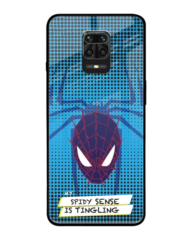 Shop Spidey Sense Premium Glass Cover for Redmi Note 9 Pro Max-Front