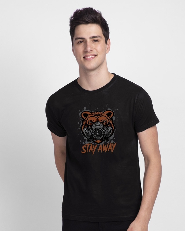 Shop Stay Away Bear Half Sleeve T-shirt-Front