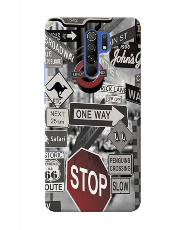 Shop Street Abstract Printed Designer Hard Cover For Poco M2 Reloaded (Impact Resistant, Matte Finish)-Front