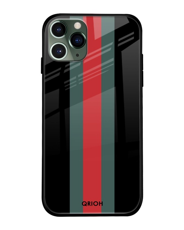 Shop Striped Premium Glass Cover For iPhone 11 Pro Max (Impact Resistant, Matte Finish)-Front
