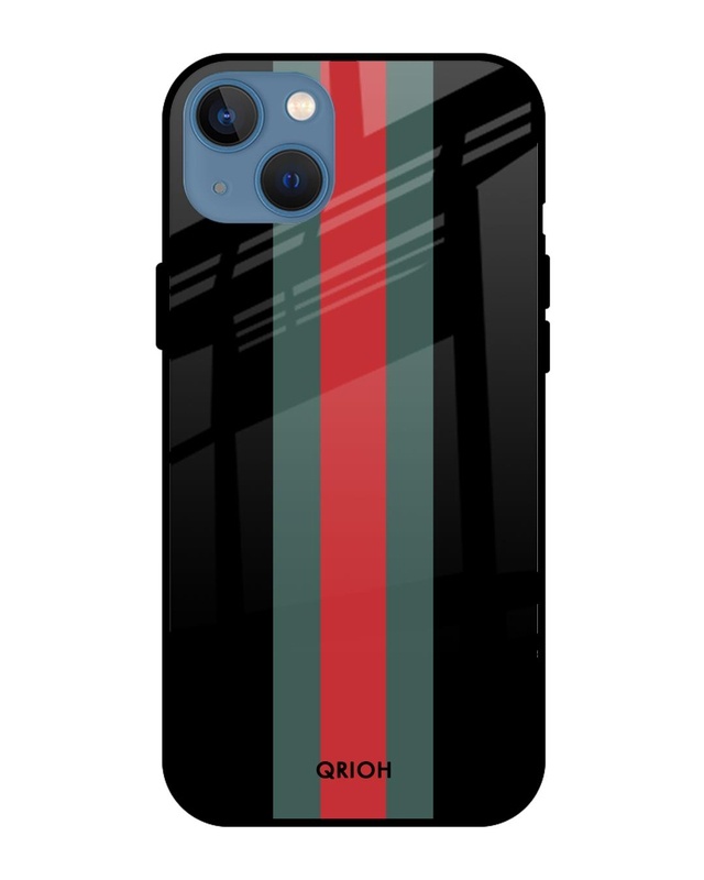 Shop Striped Premium Glass Cover For iPhone 13 mini (Impact Resistant, Matte Finish)-Front