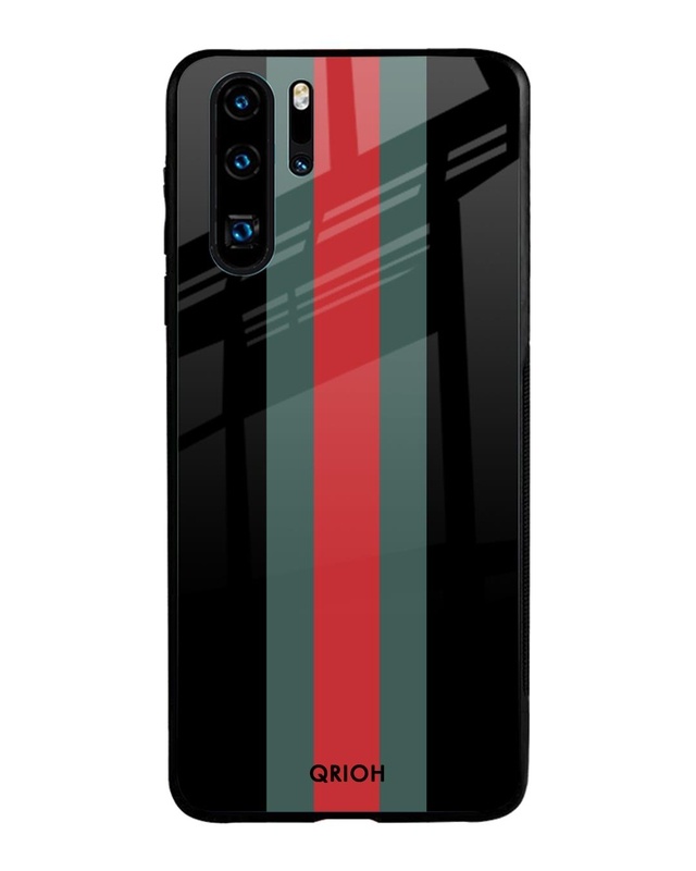 Shop Striped Premium Glass Cover For Huawei P30 Pro (Impact Resistant, Matte Finish)-Front
