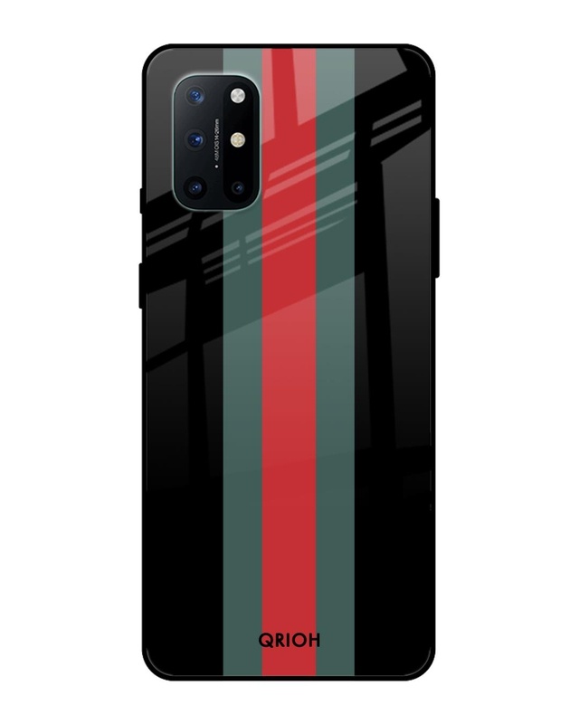 Shop Striped Premium Glass Cover For OnePlus 8T (Impact Resistant, Matte Finish)-Front
