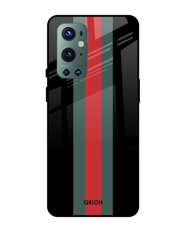 Shop Striped Premium Glass Cover For OnePlus 9 Pro (Impact Resistant, Matte Finish)-Front