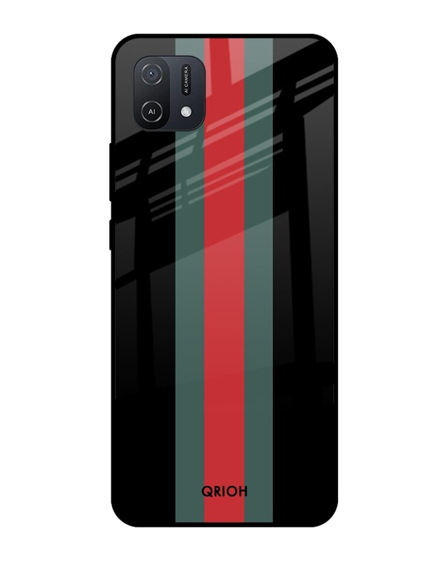 Shop Striped Premium Glass Cover For Oppo A16K (Impact Resistant, Matte Finish)-Front