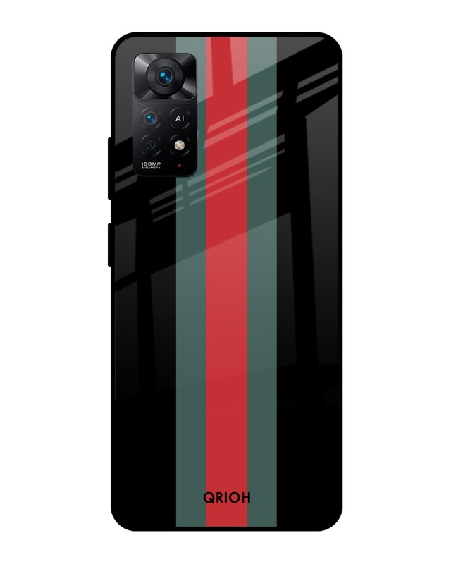 Shop Striped Premium Glass Cover For Redmi Note 11 Pro 5G (Impact Resistant, Matte Finish)-Front