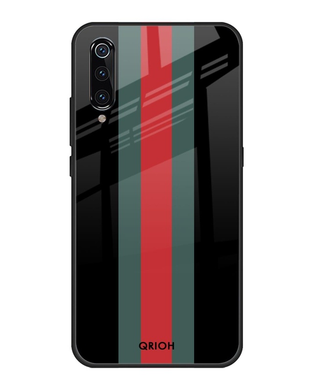Shop Striped Premium Glass Cover For Xiaomi Mi A3 (Impact Resistant, Matte Finish)-Front