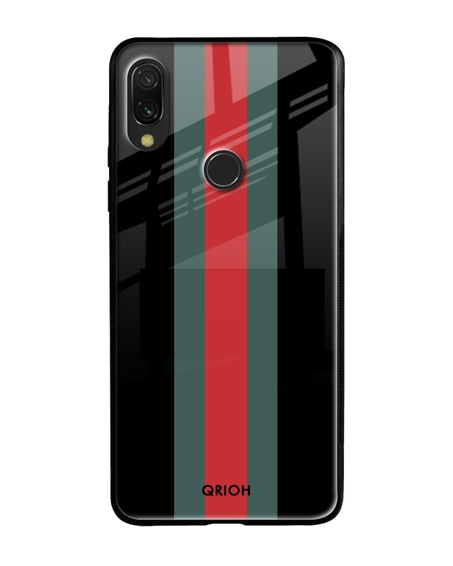 Shop Striped Premium Glass Cover For Xiaomi Redmi Note 7 Pro (Impact Resistant, Matte Finish)-Front