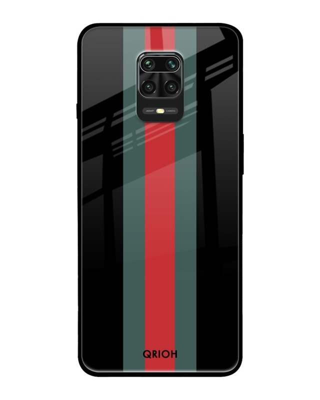 Shop Striped Premium Glass Cover For Xiaomi Redmi Note 9 Pro (Impact Resistant, Matte Finish)-Front