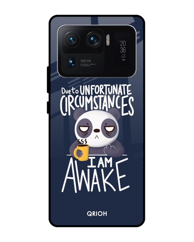 Shop Struggling Panda Typography Premium Glass Cover For Mi 11 Ultra (Impact Resistant, Matte Finish)-Front