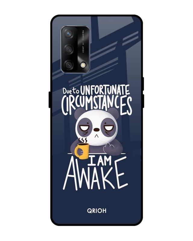 Shop Struggling Panda Typography Premium Glass Cover For Oppo F19 (Impact Resistant, Matte Finish)-Front