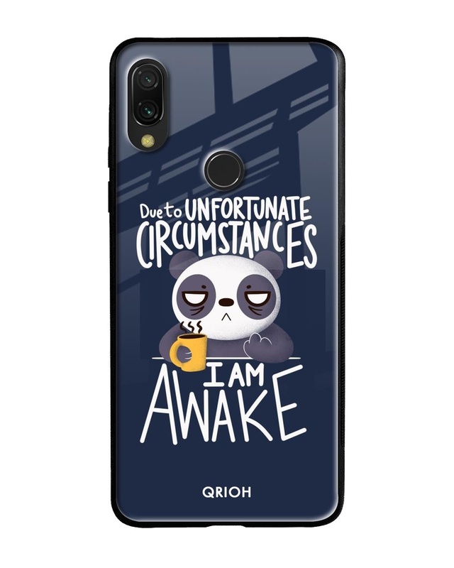 Shop Struggling Panda Typography Premium Glass Cover For Xiaomi Redmi Note 7S (Matte Finish)-Front