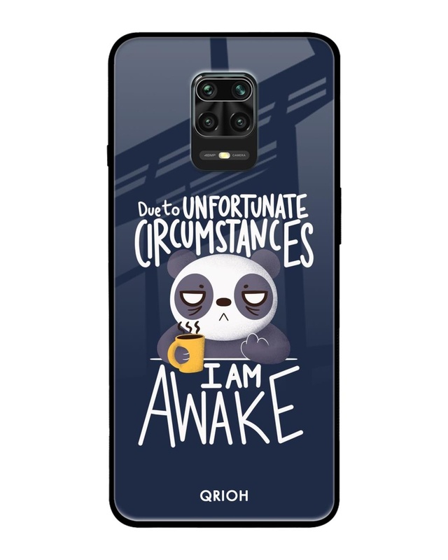 Shop Struggling Panda Typography Premium Glass Cover For Xiaomi Redmi Note 9 Pro (Matte Finish)-Front