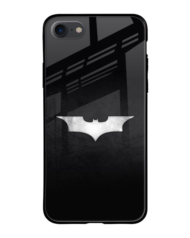 Shop Super Hero Logo Premium Glass Case for Apple iPhone SE 2020 (Shock Proof, Scratch Resistant)-Front