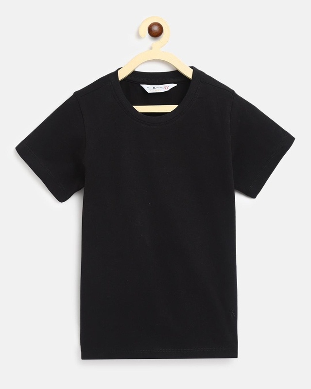 Shop Boys Black T-shirt-Front