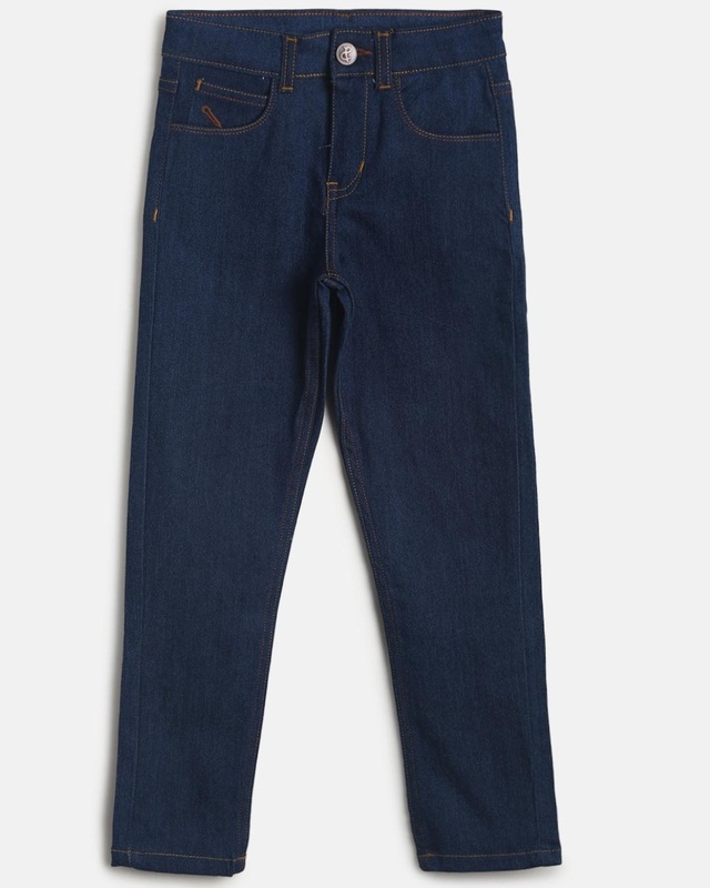 Shop Tales & Stories Boys Blue Slim Fit Jeans-Front