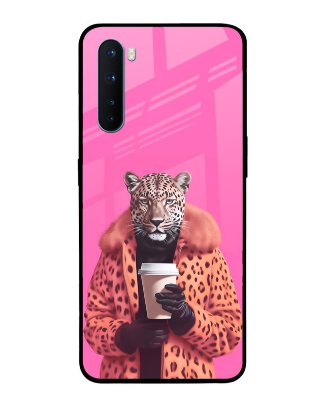 Shop Tiger In Winter Premium Glass Case for OnePlus Nord (Shock Proof, Scratch Resistant)-Front