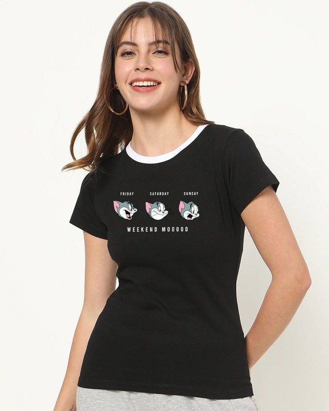 Shop Tom & Jerry Varsity Half Sleeve T-shirt-Front