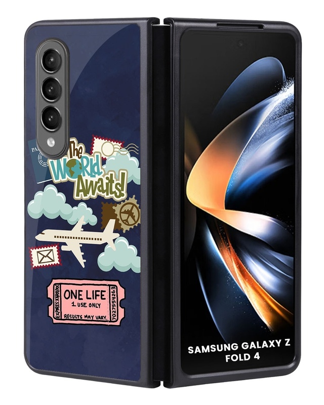 Shop Tour The World Premium Glass Case for Samsung Galaxy Z Fold4 5G (Shock Proof, Scratch Resistant)-Front