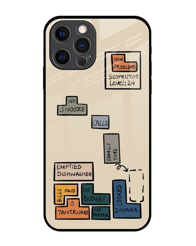 Toxic Tetris Premium Glass Cover for Apple iPhone 12 Pro