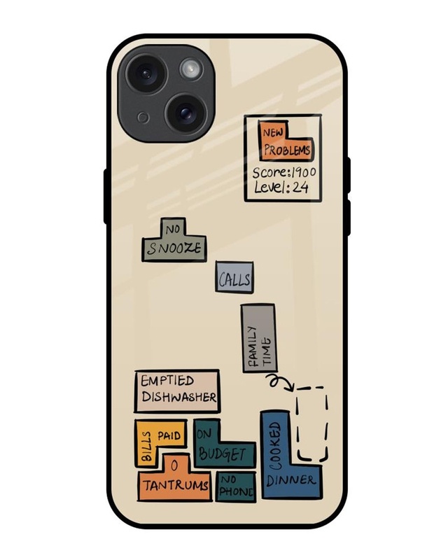 Toxic Tetris Premium Glass Cover for Apple iPhone 15 Plus