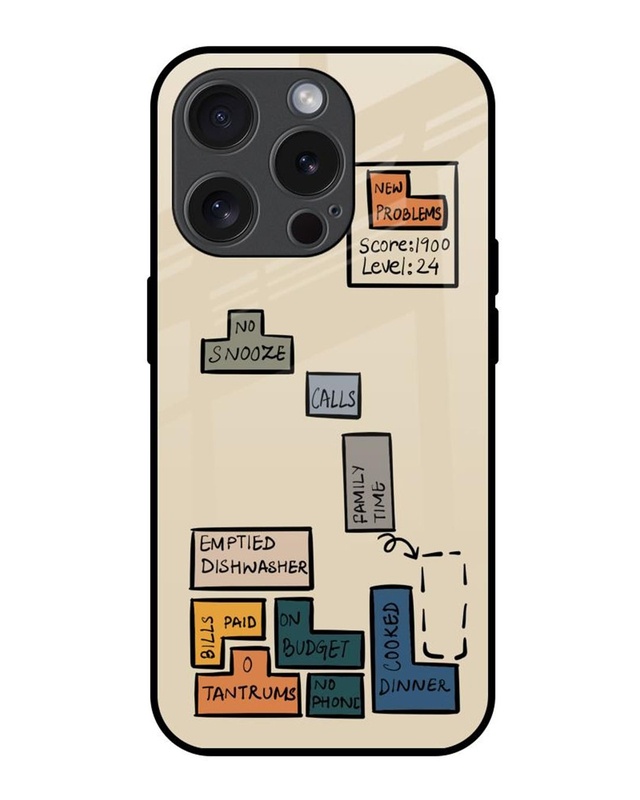 Toxic Tetris Premium Glass Cover for Apple iPhone 15 Pro