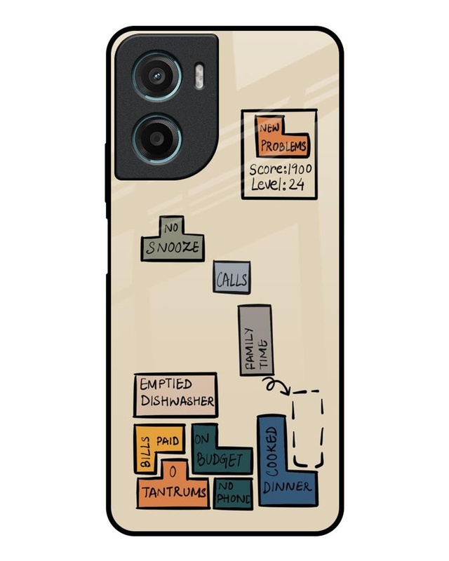 Toxic Tetris Premium Glass Cover for Motorola G05
