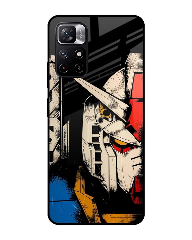 Shop Transformer Art Premium Glass Case for Redmi Note 11T 5G (Shock Proof,Scratch Resistant)-Front