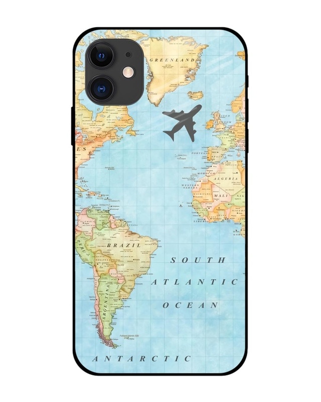 Shop Travel Map Premium Glass Case for Apple iPhone 12 Mini (Shock Proof, Scratch Resistant)-Front