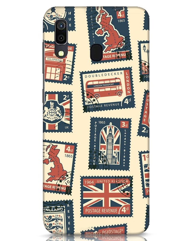 Shop Trip Stamps Designer Hard Cover for Samsung Galaxy A30-Front