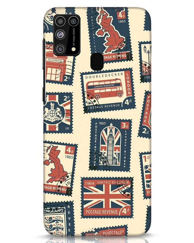 Shop Trip Stamps Designer Hard Cover for Samsung Galaxy M31-Front