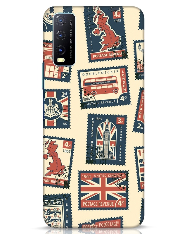 Shop Trip Stamps Designer Hard Cover for Vivo Y20-Front