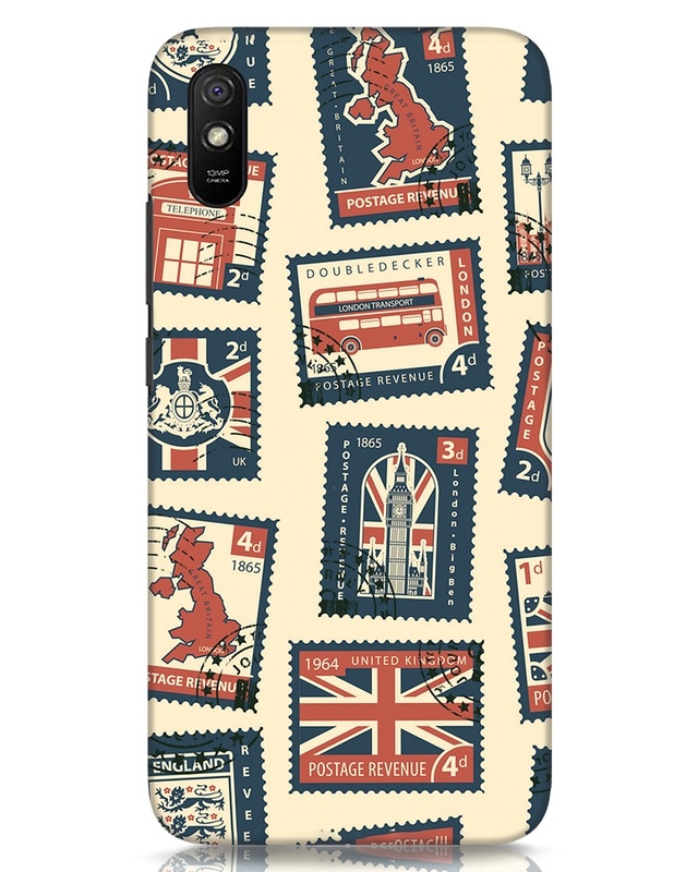 Shop Trip Stamps Designer Hard Cover for Xiaomi Redmi 9A-Front