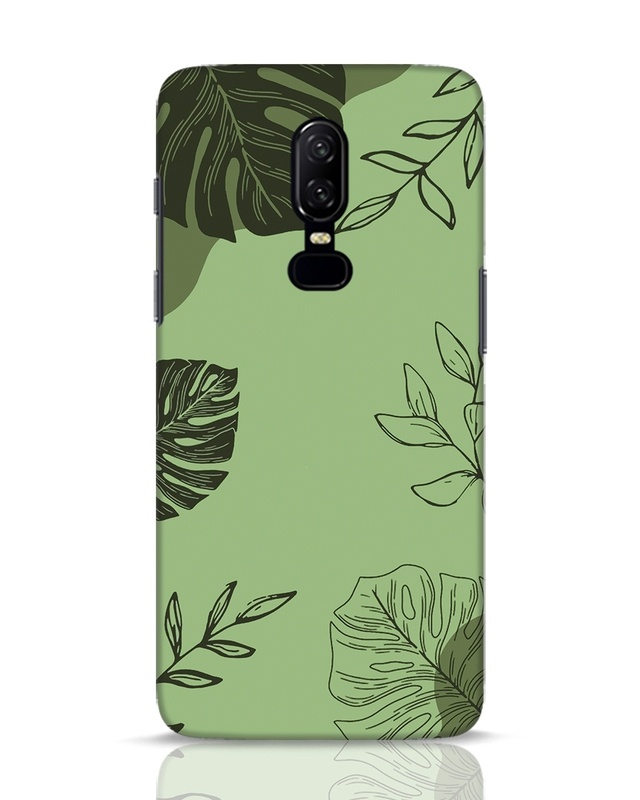 Shop Tropical Lineart Designer Hard Cover for OnePlus 6-Front