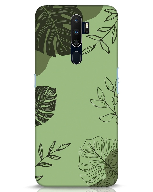 Shop Tropical Lineart Designer Hard Cover for Oppo A9 2020-Front